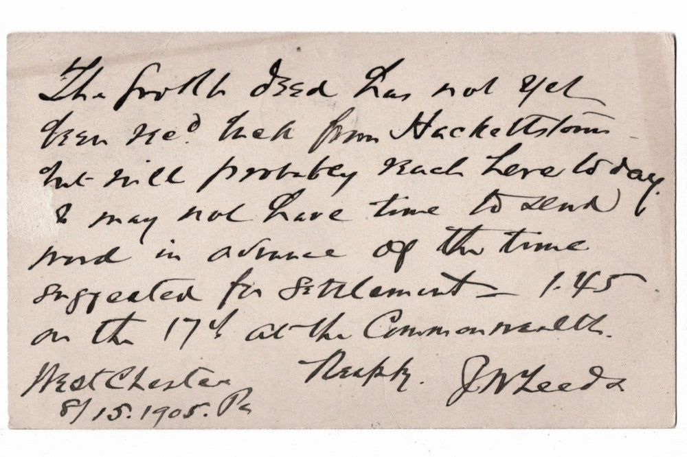2621 UX18 Postal Card McKinley 1c Aug 15 1905 A Legal Matter.