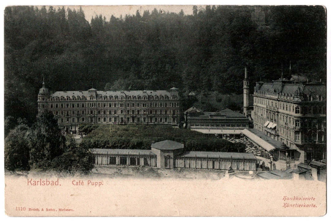 1900s Café Pupp Karlsbad Karlovy Vary Czech Republic Vintage Postcard UDB.