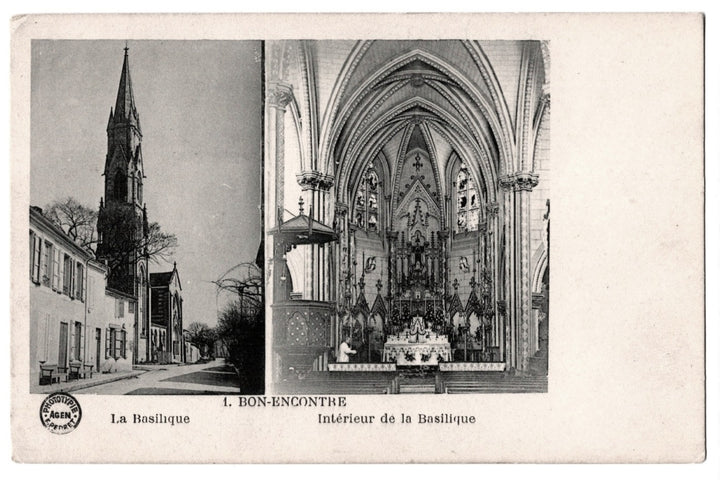 1900s Bon-Encontre Basilica Agen France Vintage Postcard UDB.