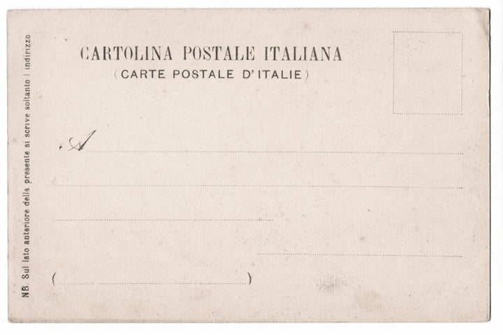 Back of an Italian postcard with text and postal markings.
