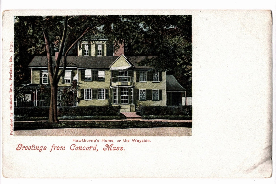 1900s Hawthorne's Home or The Wayside Concord Massachusetts Vintage Postcard UDB.