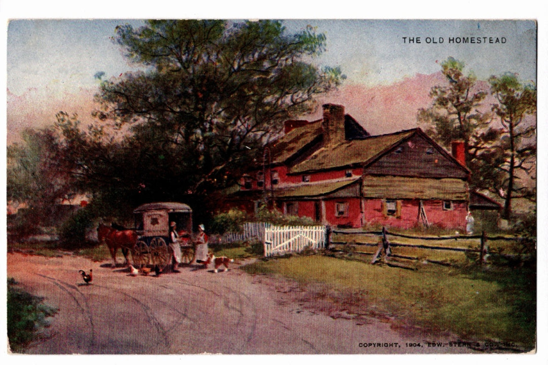 1904 Old Homestead American Farm Life Vintage Art Postcard UDB.