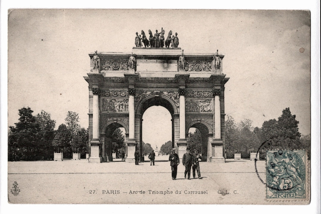 1900s Paris Arc de Triomphe Paris France Vintage Postcard UDB TVC.