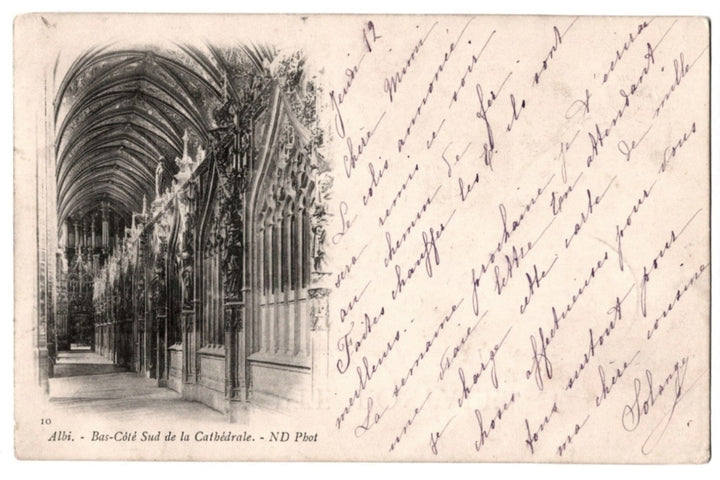 1902 Albi Cathedral South Aisle France Vintage Postcard UDB.