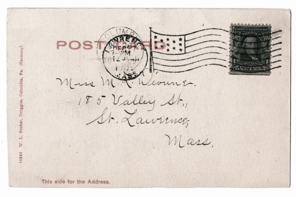 Vintage postcard back.