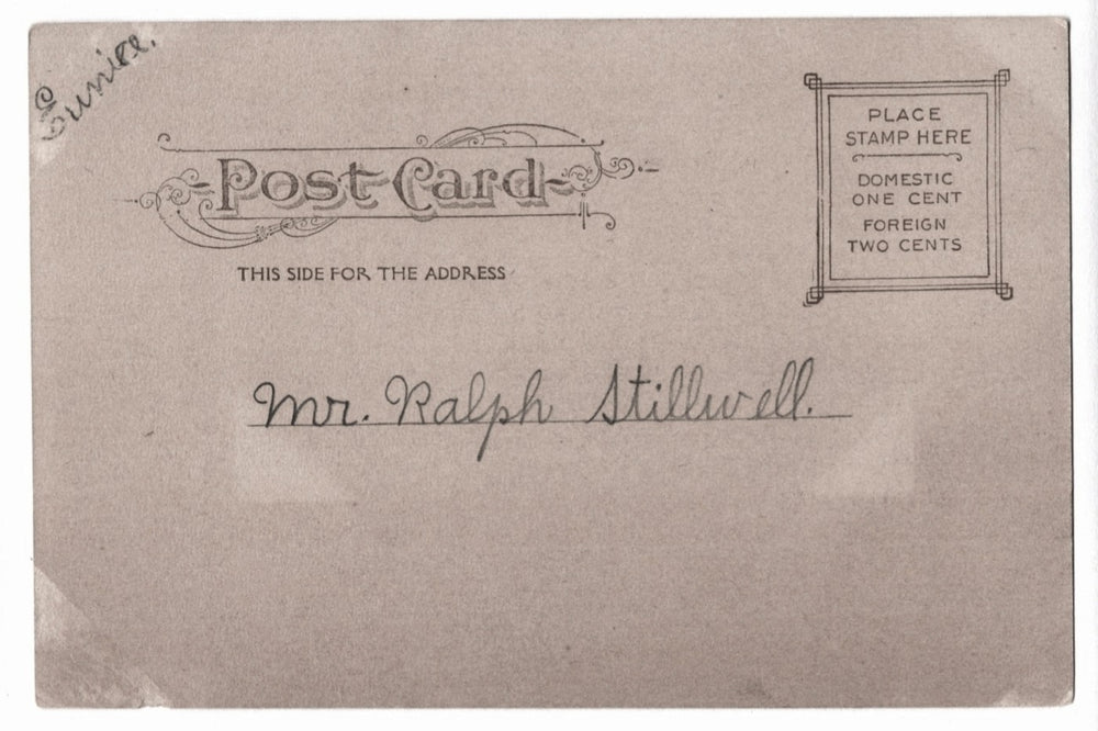 Vintage postcard with text and address field.