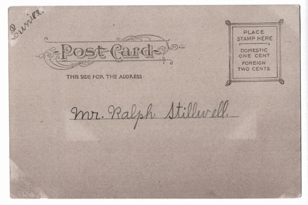 Vintage postcard with text and address field.