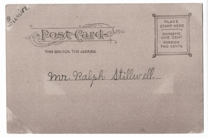 Vintage postcard with text and address field.