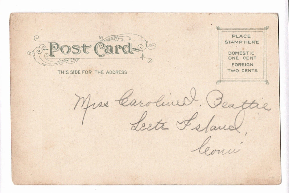 Vintage postcard with handwritten address.