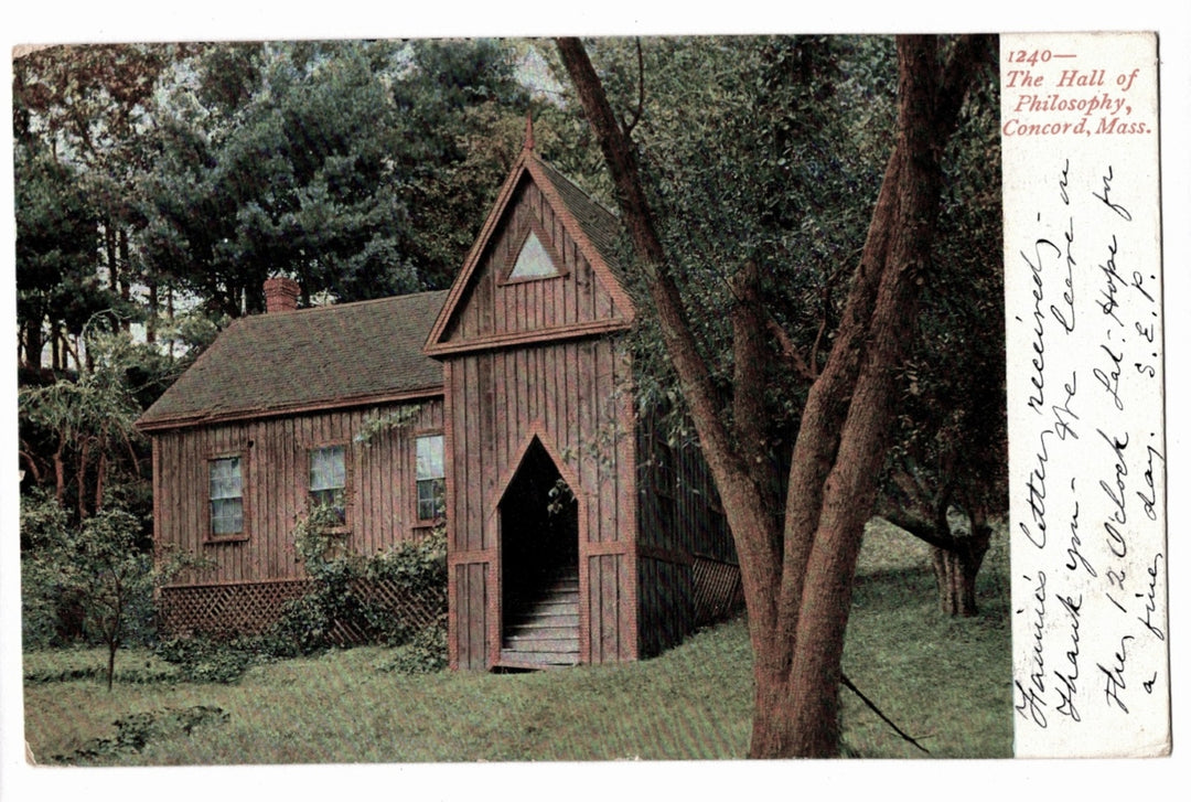 1906 Hall of Philosophy Concord MA Hillside Chapel Vintage Postcard UDB.