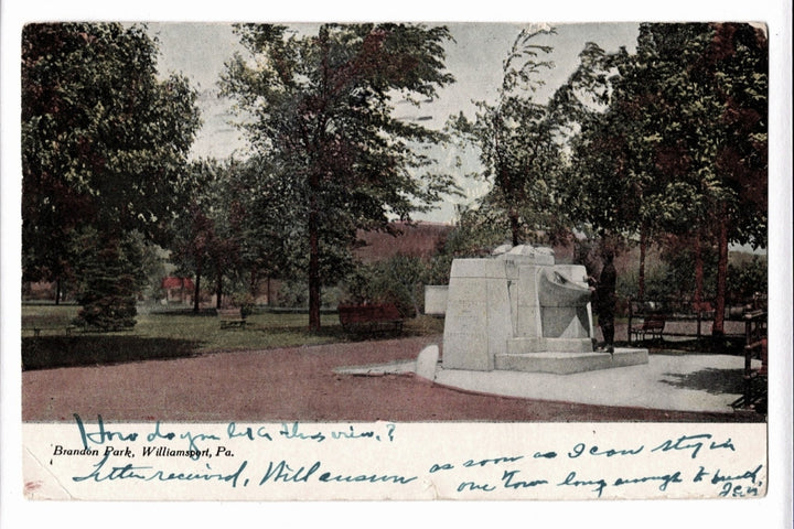 1900s  Brandon Park Williamsport Pennsylvania Vintage Postcard UDB.