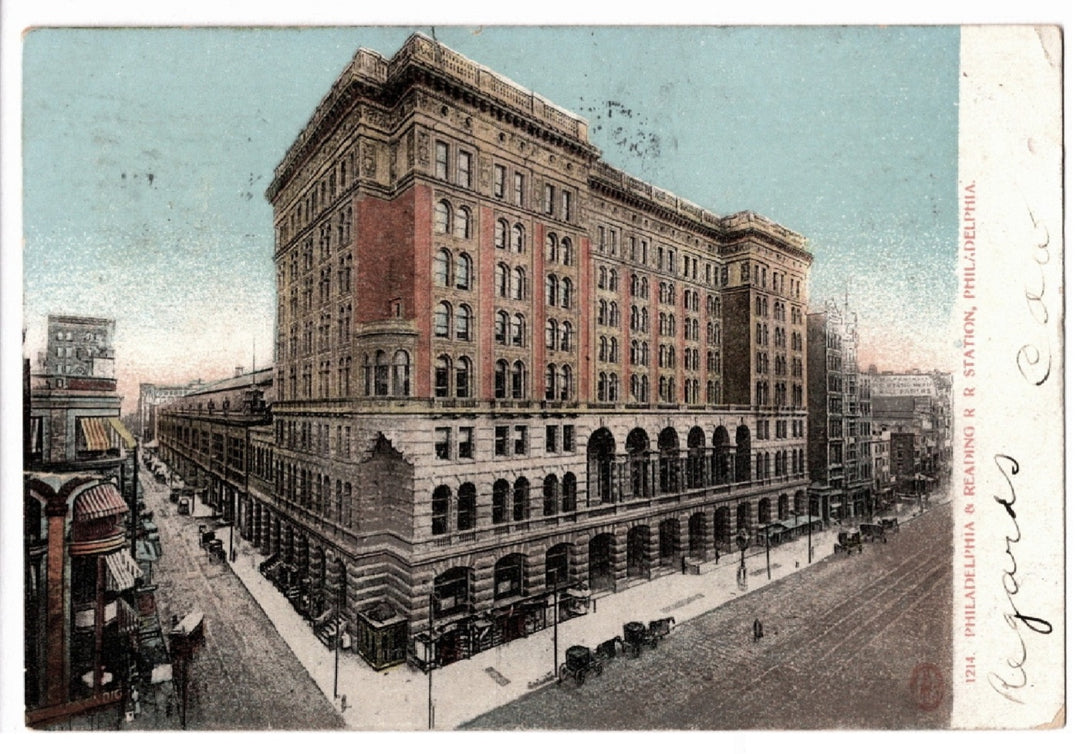 1900s Philadelphia &amp; Reading R R Terminal Pennsylvania Vintage Postcard UDB..