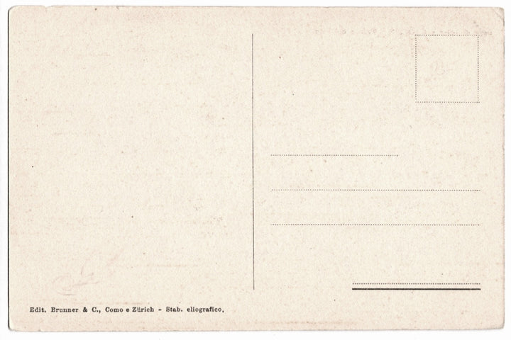 Back of a vintage postcard with printed text and lines for writing.