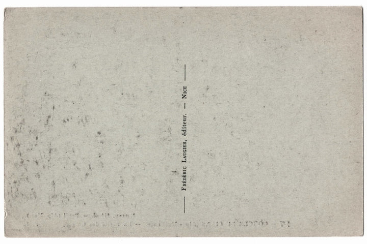Back of green buff paper antique podtcard, France.=