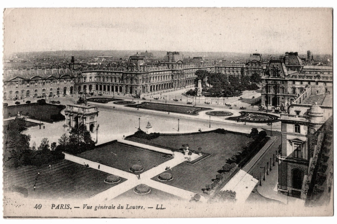 1900s General View of the Louvre Paris France Vintage Postcard.