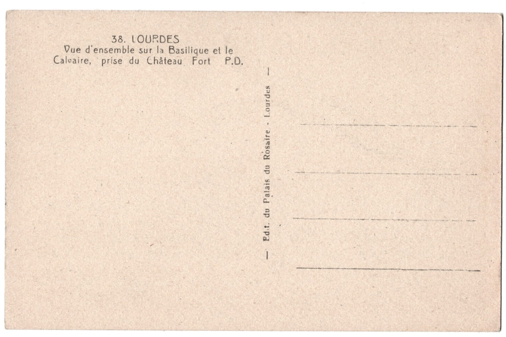 Vintage postcard back with text.