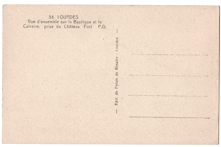 Vintage postcard back with text.