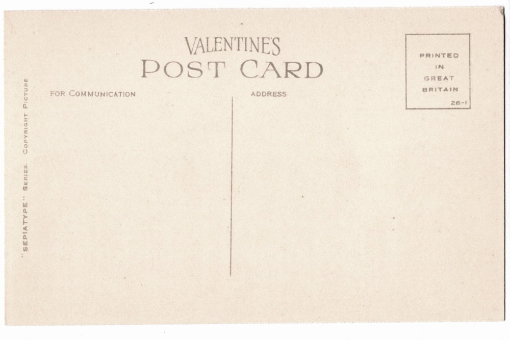 Back view unposted postcard.