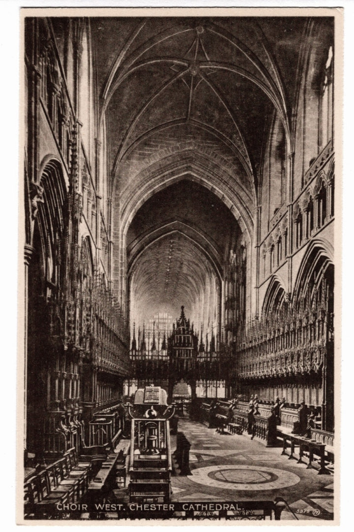 1920s Choir West Chester Cathedral Valentine's Sepiatype Postcard.