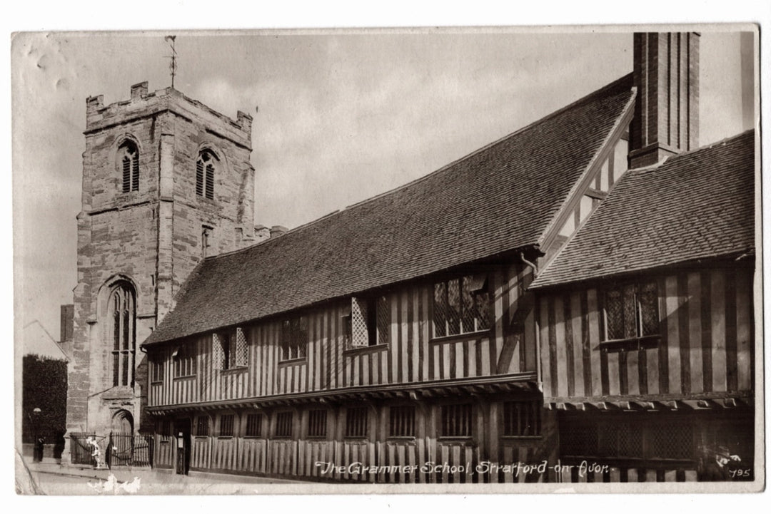 1929 King Edward VI Grammar School Stratford-on-Avon England Vintage Postcard.