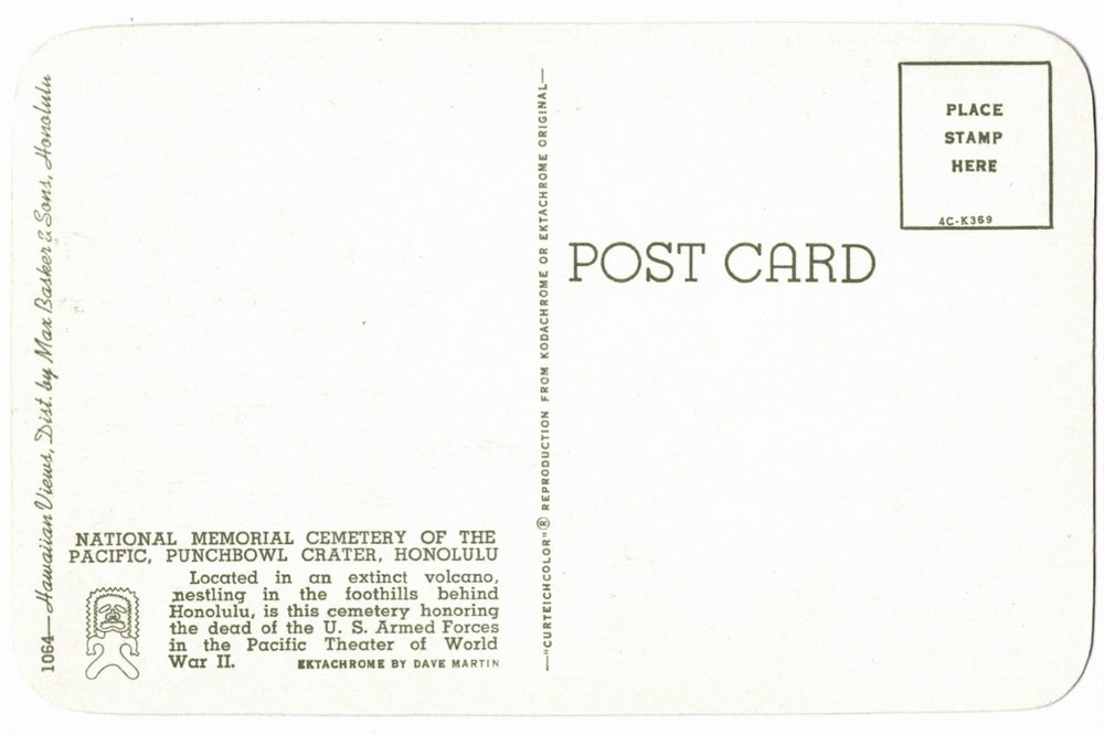 Back of a postcard with text and a stamp placeholder.