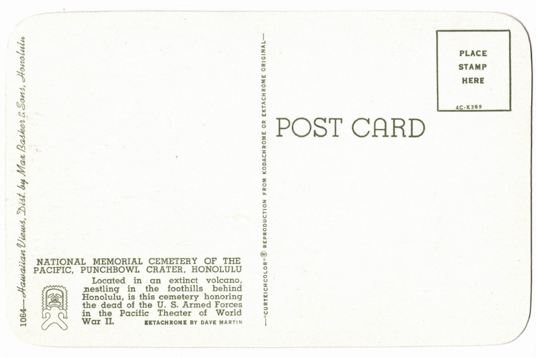 Back of a postcard with text and a stamp placeholder.