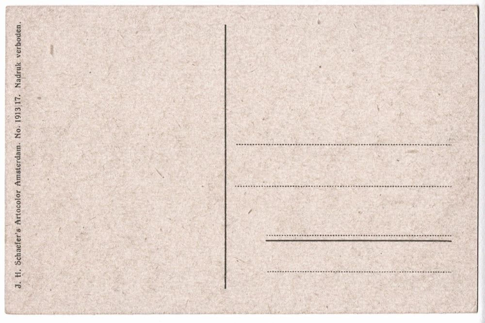 Beige textured postcard with a line for writing address.