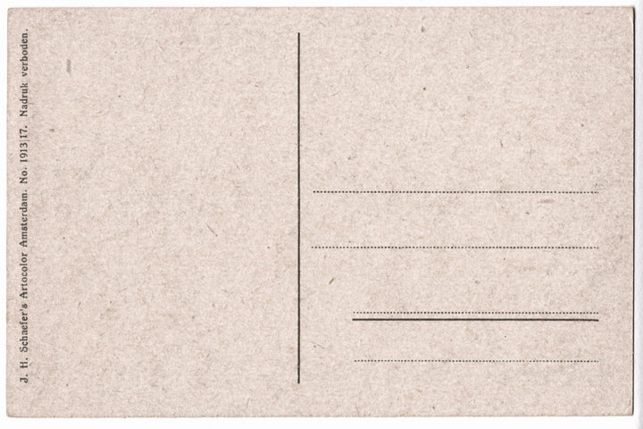 Beige textured postcard with a line for writing address.