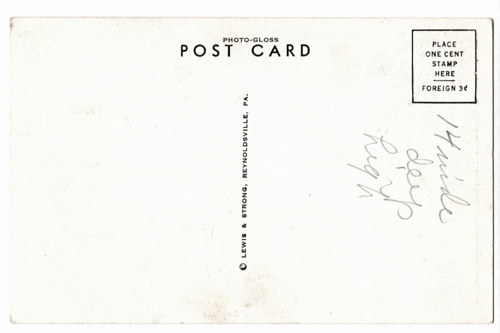 Back of a vintage postcard.