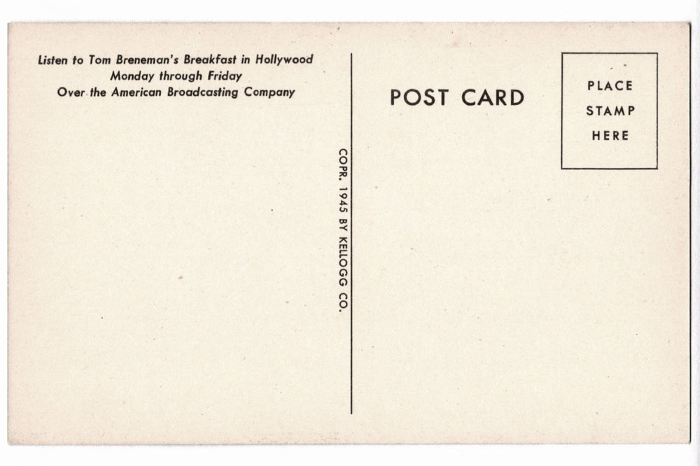 Back of a vintage postcard.
