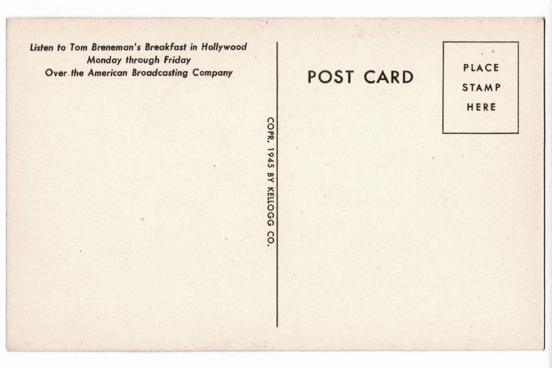 Back of a vintage postcard.