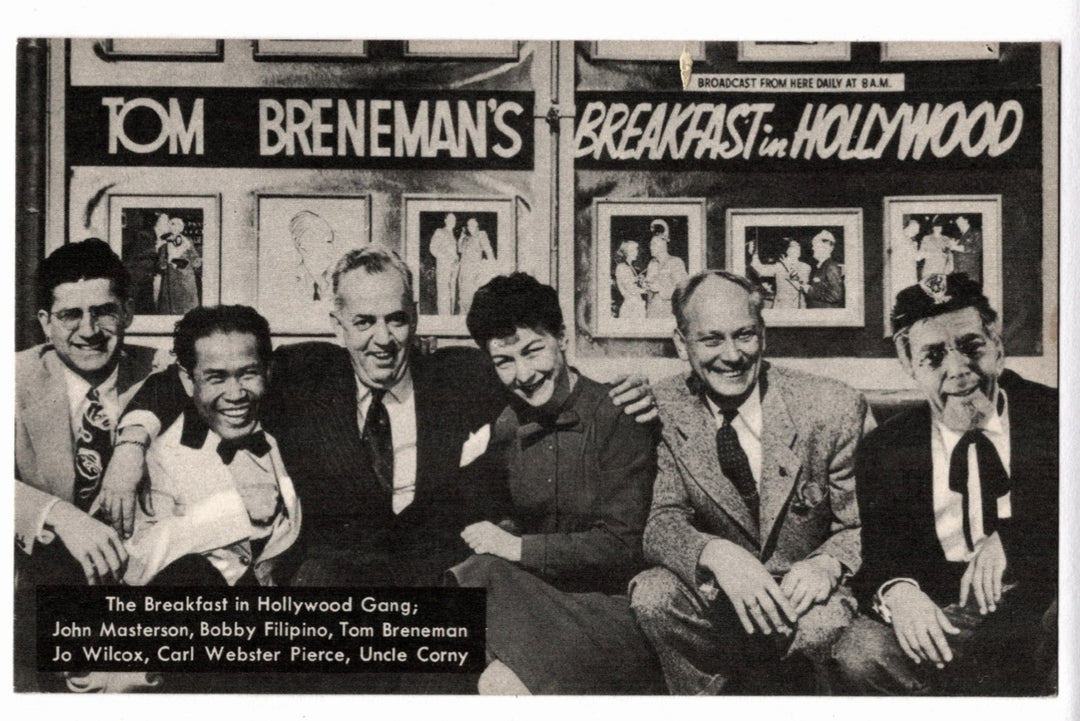 1945 The Breakfast in Hollywood Gang Vintage Postcard.