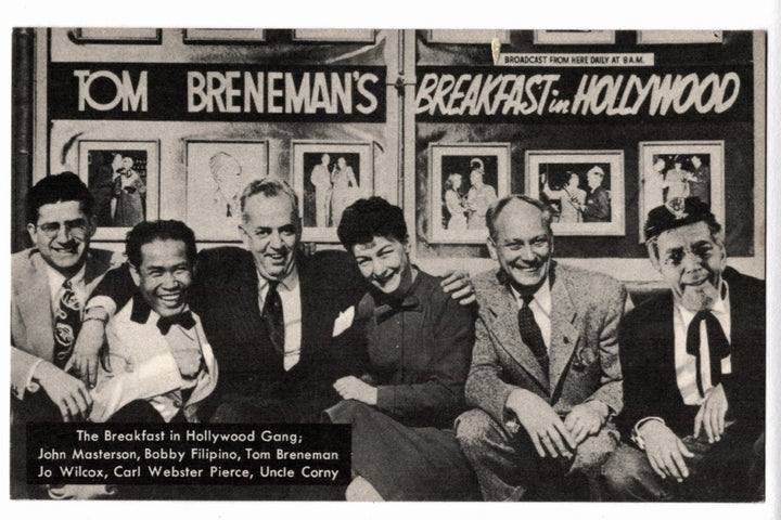 1945 The Breakfast in Hollywood Gang Vintage Postcard.