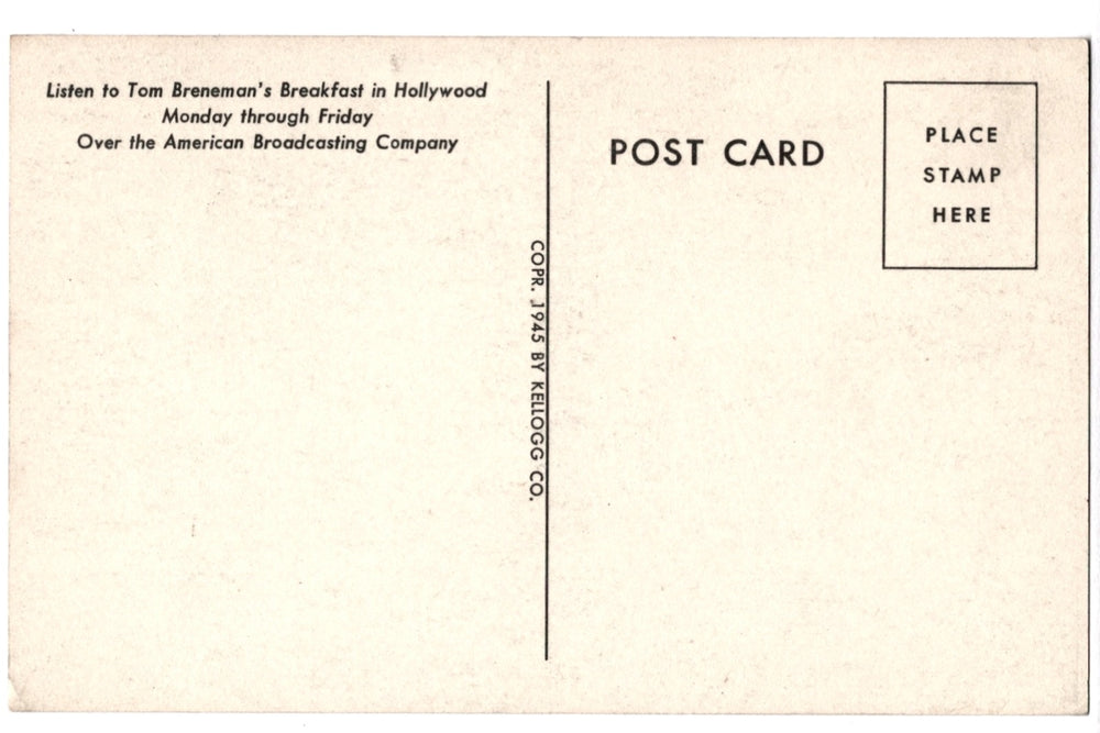 Back of a vintage postcard.