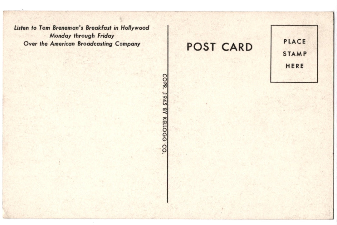 Back of a vintage postcard.