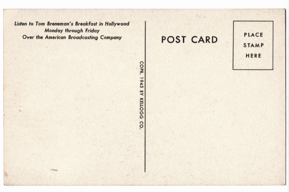 Back side of postcard.