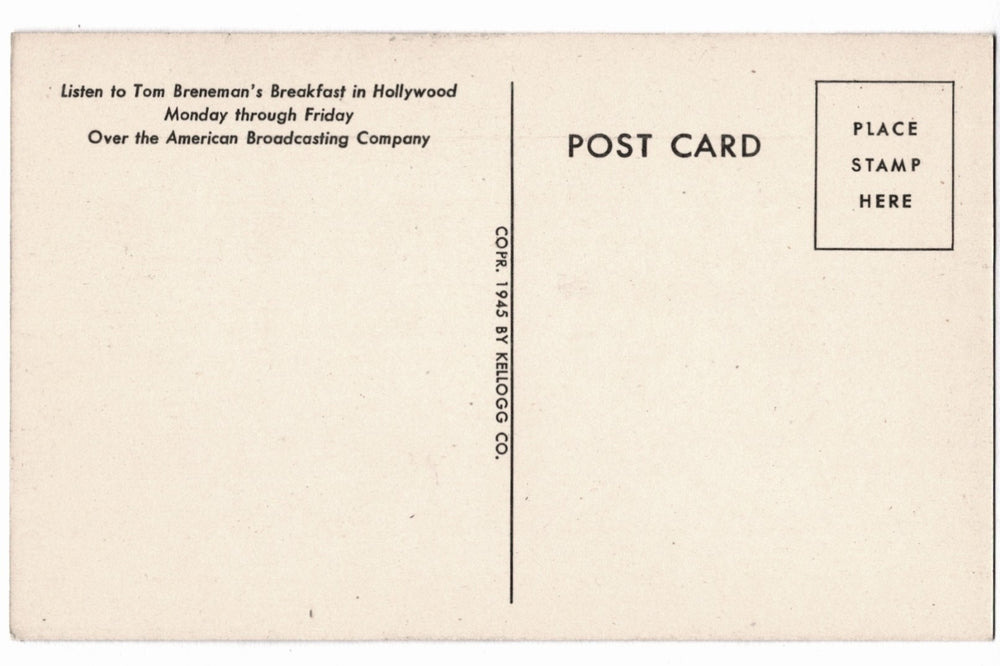 Back of vintage postcard.