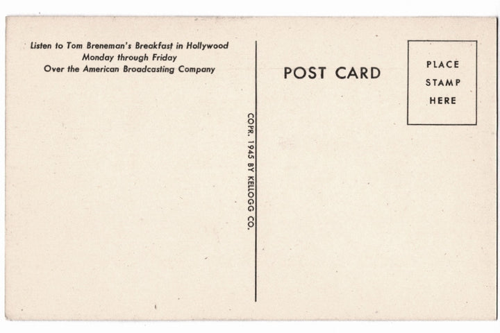 Back of vintage postcard.