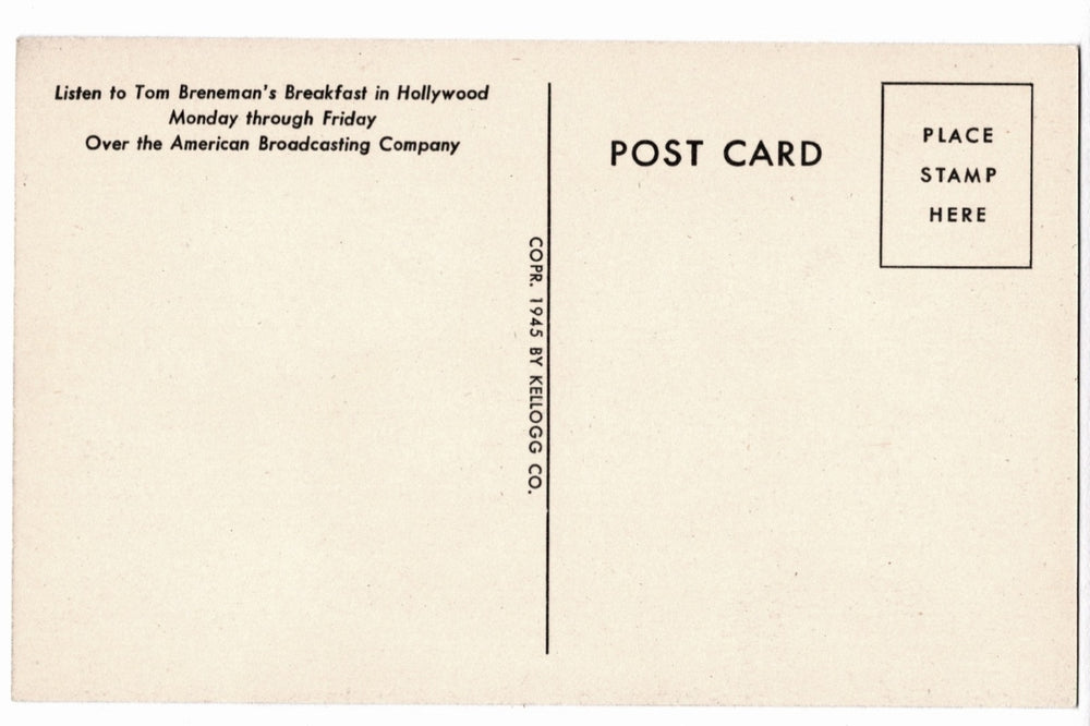 Back of a vintage postcard.