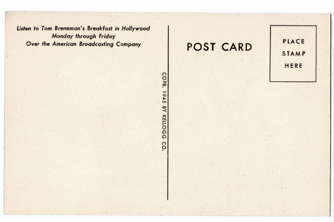 Back of a vintage postcard.