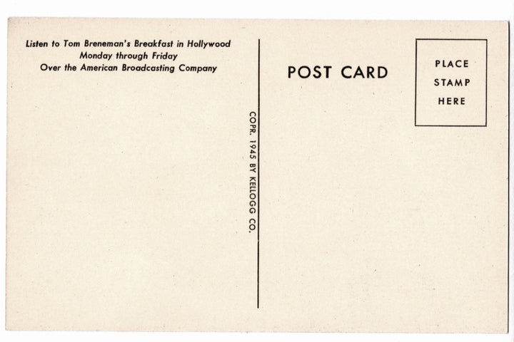 Back of a vintage postcard.