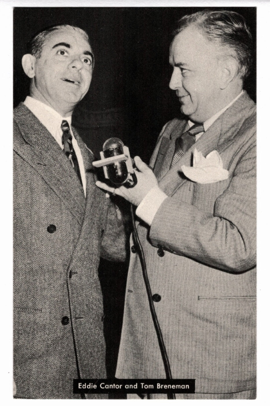 1945 Eddie Cantor and Tom Breneman Vintage Postcard.