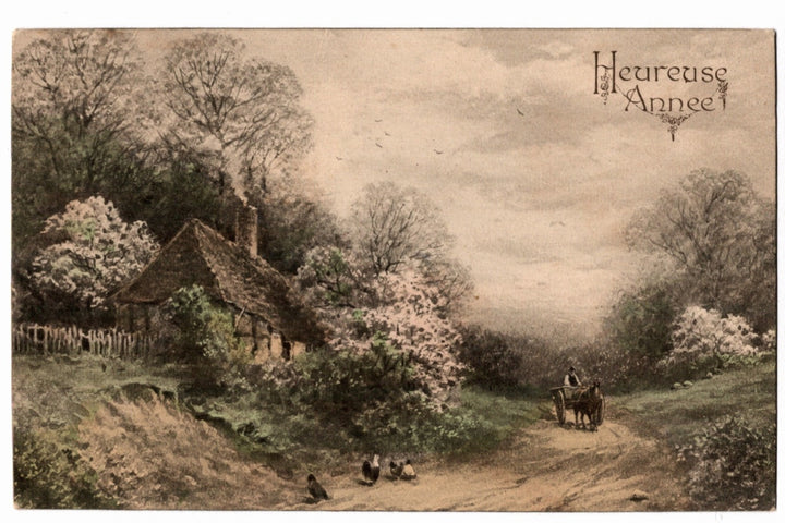1910s Happy New Year France Vintage Postcard