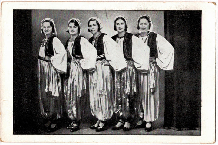 1930s Czech Band Members in Folk Dress Vintage Postcard.