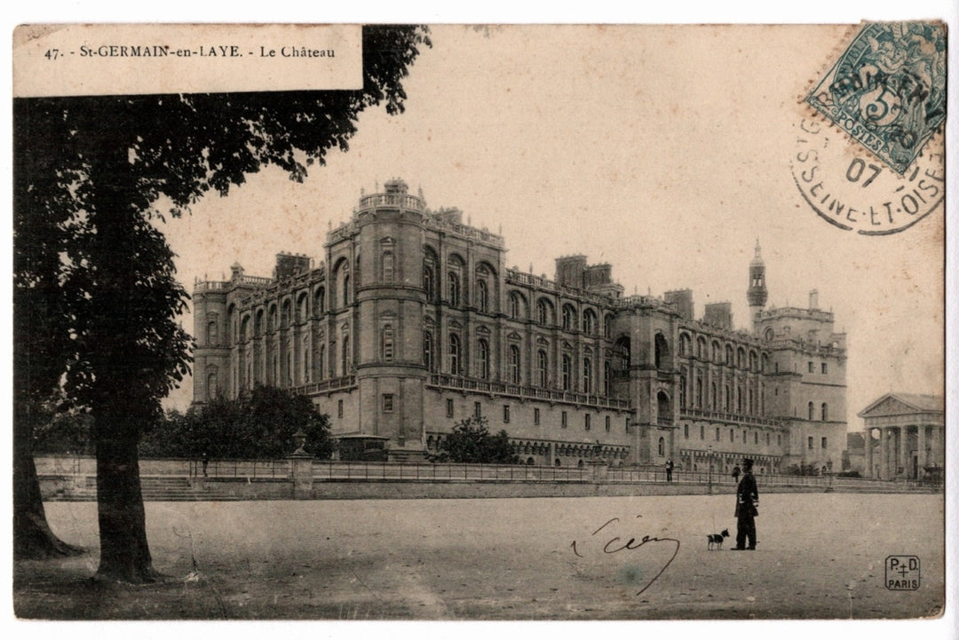 1907 Chateau of Saint-Germain-en-Laye France Vintage Postcard.