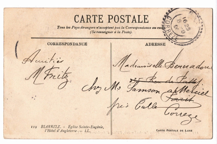 Back of postcard.