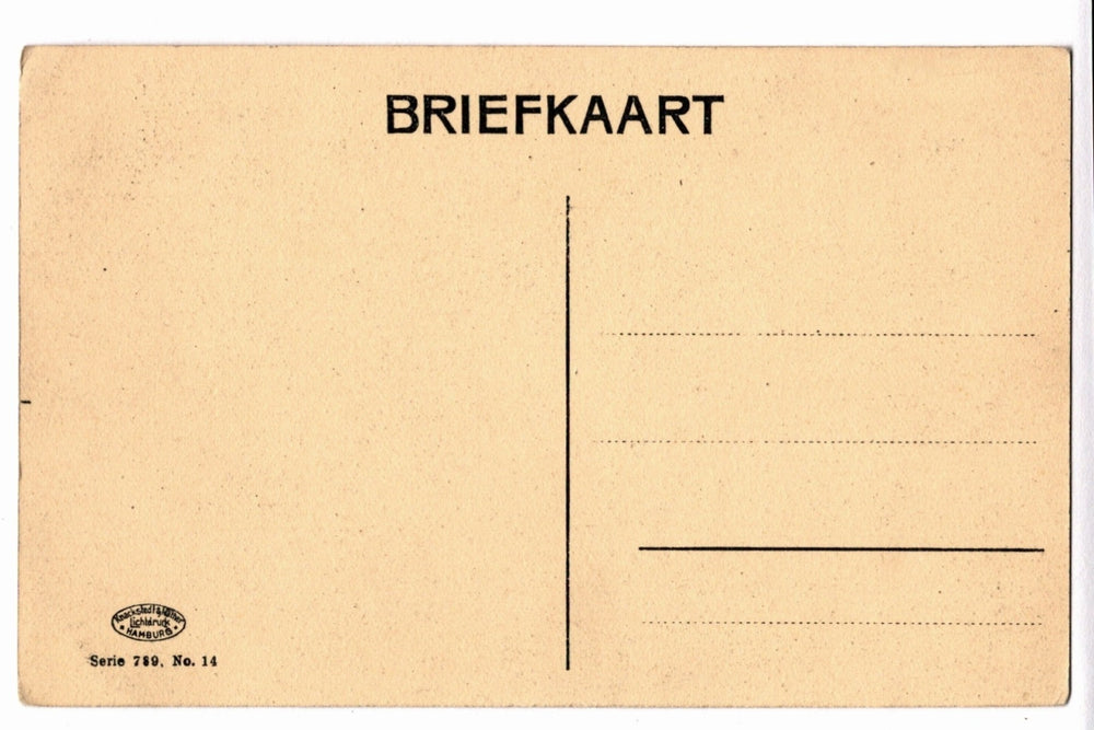 Vintage postcard with 'BRIEFKAART' text and a line for writing on it.