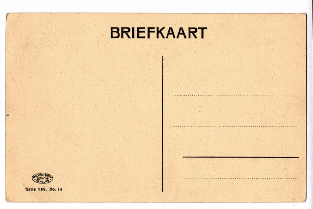 Vintage postcard with 'BRIEFKAART' text and a line for writing on it.