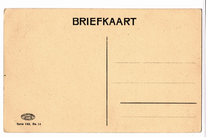 Vintage postcard with 'BRIEFKAART' text and a line for writing on it.