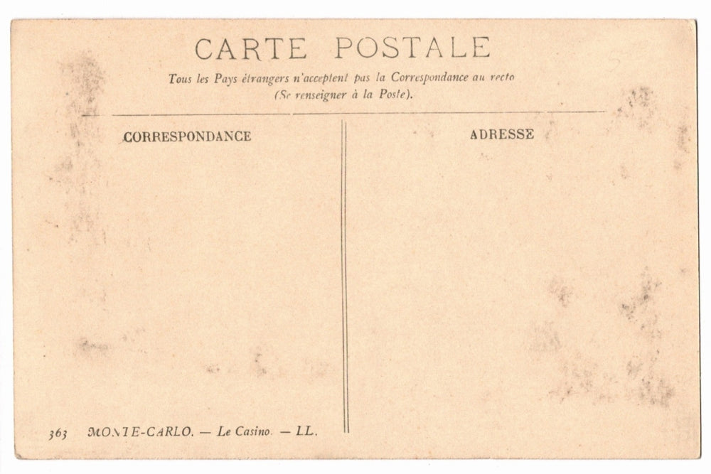 Vintage postcard back.